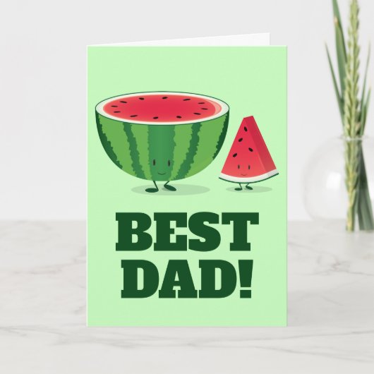 Beste Papa Watermeloen Fruit Food Vaderdag Kaart (Voorkant)