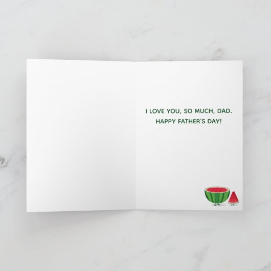Beste Papa Watermeloen Fruit Food Vaderdag Kaart (Binnen)