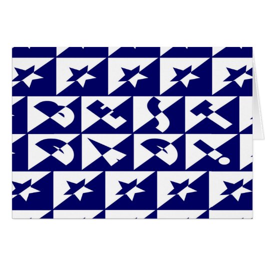 Beste Papa Wild Tekstpatroon & Sterren Blauw & Wit (Voorkant Horizontaal)