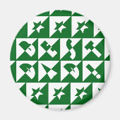 Beste Papa Wild Tekstpatroon & Sterren Groen & Wit Magneet (Voorkant)