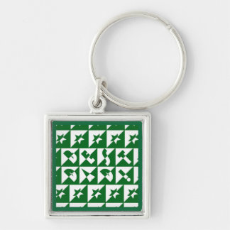 Beste Papa Wild Tekstpatroon & Sterren Groen & Wit Sleutelhanger