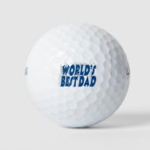 Beste Papa zee blauw 3d tekst Golfballen (Voorkant)