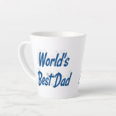 Beste Papa zee blauw 3d tekst Vaderdag Latte Mok (Linkerhoek)