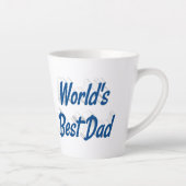 Beste Papa zee blauw 3d tekst Vaderdag Latte Mok (Rechts)