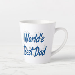 Beste Papa zee blauw 3d tekst Vaderdag Latte Mok