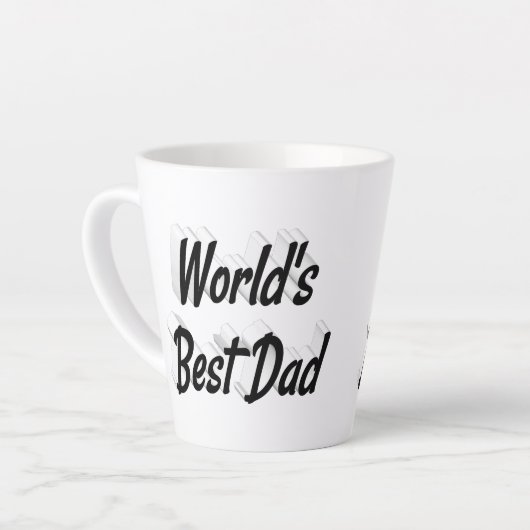 Beste Papa zwart 3d tekst Vaderdag Latte Mok (Linkerhoek)