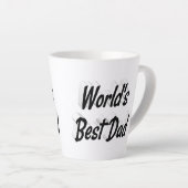 Beste Papa zwart 3d tekst Vaderdag Latte Mok (Rechterhoek)