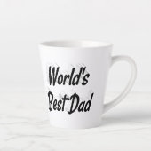 Beste Papa zwart 3d tekst Vaderdag Latte Mok (Rechts)