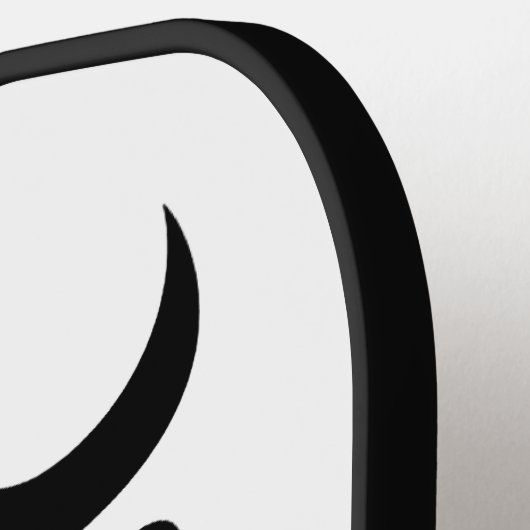 Beste Papa Zwart Mustache Vaderdag Aangepaste naam Pickleball Paddle (Links Detail)