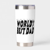 Beste papa zwarte 3D tekst Geïsoleerde Drinkbeker (Achterkant)