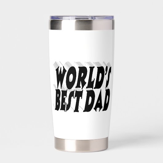 Beste papa zwarte 3D tekst Geïsoleerde Drinkbeker (Voorkant)