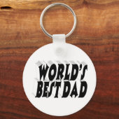 Beste papa zwarte 3D tekst Sleutelhanger (Voorkant)