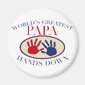 Beste Papa's omlaag Magneet (Voorkant)