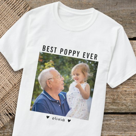 Beste papaver ooit opa en kleinkind foto t-shirt