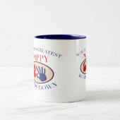 Beste papaverhangen omlaag tweekleurige koffiemok (Center)