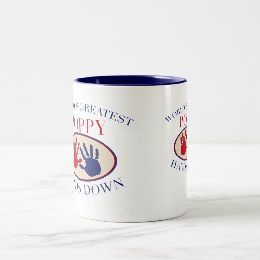 Beste papaverhangen omlaag tweekleurige koffiemok (Center)