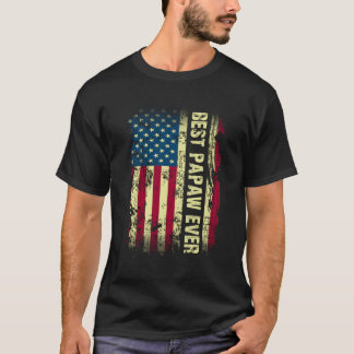 Beste papaw ooit  Amerikaanse vlag cadeau vaders T-shirt