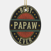 Beste papaw ooit retro opa vaders dag keramisch ornament (Rechts)