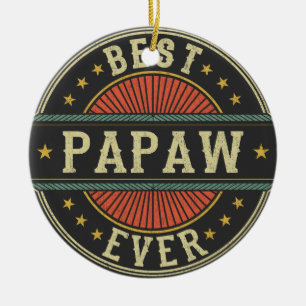 Beste papaw ooit retro opa vaders dag keramisch ornament