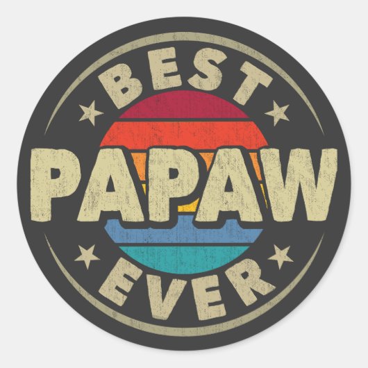 Beste papaw ooit retro opa vaders dag ronde sticker (Voorkant)