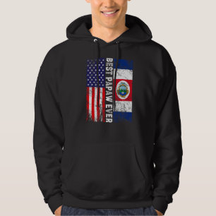 Beste Papaw ooit Vaderdag Costa Rica US vlag Hoodie
