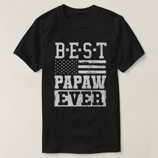 Beste Papaw ooit voor ons Flag Grandpa Fathers Day T-shirt (Design voorkant)