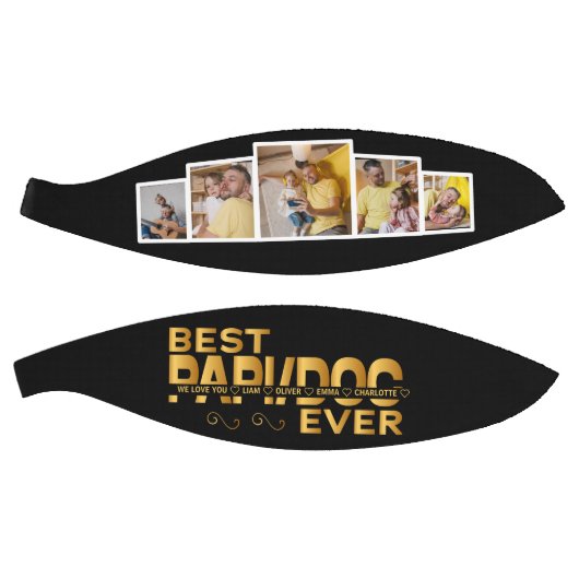 Beste Papi Ever Aangepaste Familie 5 Foto met Name Basketbal (Panelen)