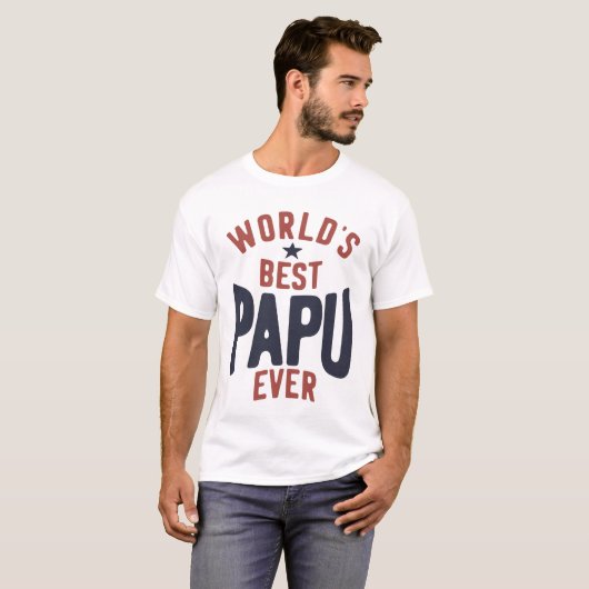 Beste Papoea van de wereld | Mannen cadeaus T-shirt (Voorkant volledig)