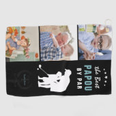 Beste Papou By Par | Monogram Foto Collage Golfhanddoek (Horizontaal)