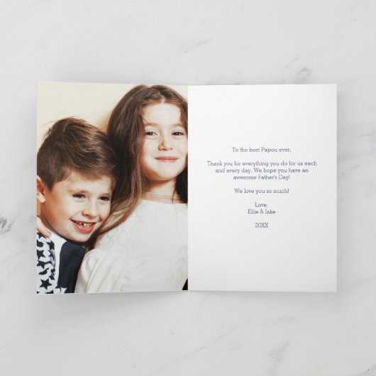 Beste Papou Ooit | Vaderdag Foto Kaart (Binnen)