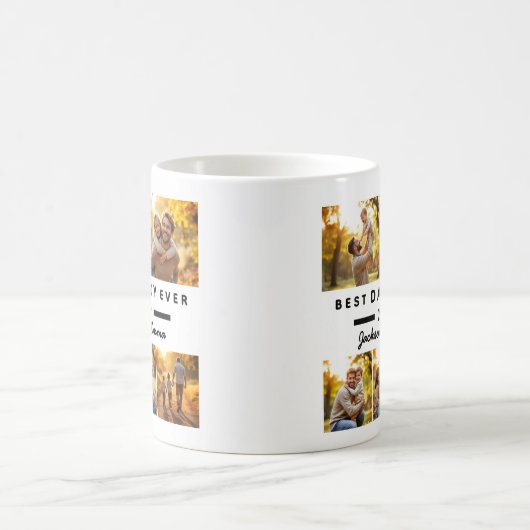 Beste pappa ooit 5 Foto Collage Vaderdag Koffiemok (Center)