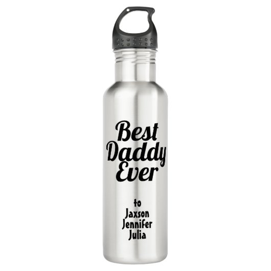 Beste pappa ooit Kindernamen Waterfles (Voorkant)