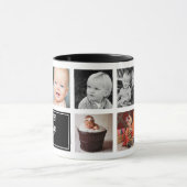 Beste pappa ooit zwarte collage foto mok (Midden)