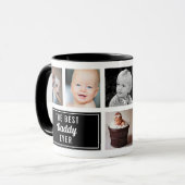 Beste pappa ooit zwarte collage foto mok (Voorkant links)