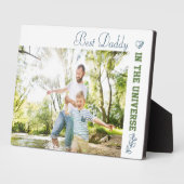 Beste pappa op de Universe Foto Fotoplaat (Zijkant)