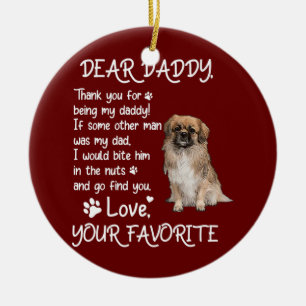 Beste pappa Tibetan Spaniel Dog Dad Vaderdag Keramisch Ornament