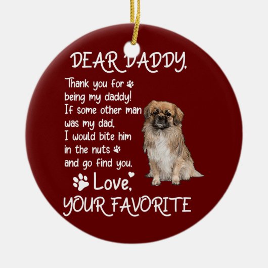 Beste pappa Tibetan Spaniel Dog Dad Vaderdag Keramisch Ornament (Voorkant)