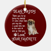 Beste pappa Tibetan Spaniel Dog Dad Vaderdag Keramisch Ornament (Achterkant)