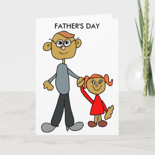Beste pappa vader Cartoon Vaderdag Kaart (Voorkant)