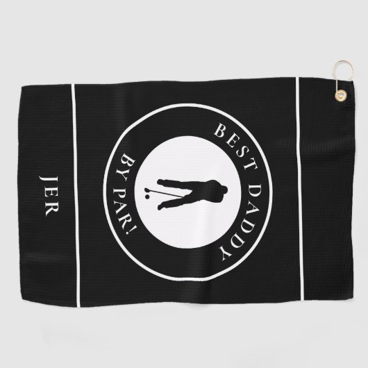 Beste pappa van Par Golfer Monogrammed Sport Golfhanddoek (Horizontaal)