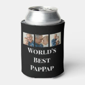 Beste PapPap van de Wereld Wit Vet Tekst Blikjeskoeler (Blikje Voorkant)
