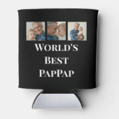 Beste PapPap van de Wereld Wit Vet Tekst Blikjeskoeler (Voorkant)