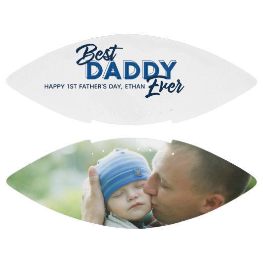 Beste pappie met blauw script Foto 1st Vaderdag American Football (Panelen)