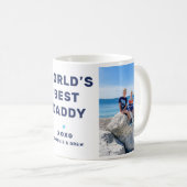 Beste pappie moderne marineblauw twee foto koffiemok (Voorkant rechts)