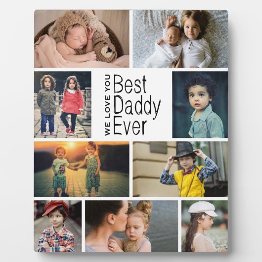 Beste pappie ooit fotocollage fotoplaat (Voorkant)