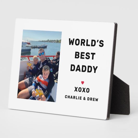 Beste pappie persoonlijke foto fotoplaat (Zijkant)
