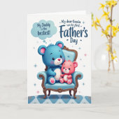 Beste Pappie Teddibeer Kaart (Gele Bloem)