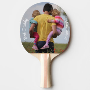 Beste pappie tweemaal over aangepaste foto van twe tafeltennisbatje