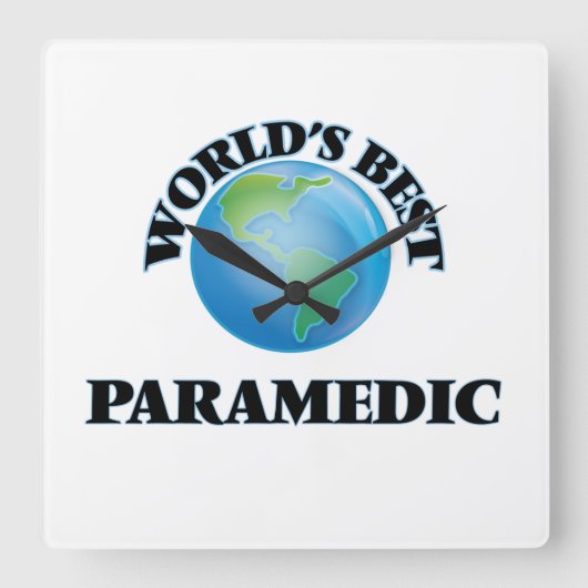 Beste paramedische wereld vierkante klok (Voorkant)