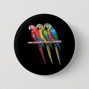 Beste Parrot Art Voor Mannen Vrouwen Kinder Tropis Ronde Button 5,7 Cm